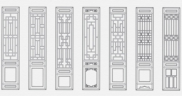 铁锋常用中式仿古花窗图案隔断设计图